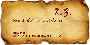 Kundráth Zalán névjegykártya